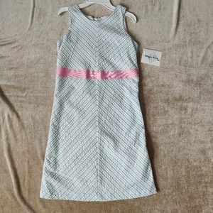 Cotton seersucker bias panel girls dress size 16